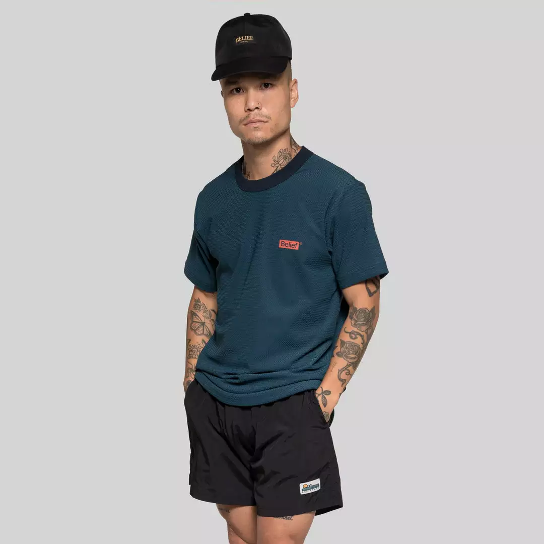 Belief NYC Box Logo Mesh Tee - Dark Teal New Arrivals 4 Belief NYC Box Logo Mesh Tee - Dark Teal New Arrivals