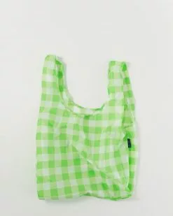 New Arrivals Baggu Standard Reusable Bag - Big Check Lime