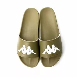 Kappa Authentic Adam 2 Slides - Green Olive/White New Arrivals