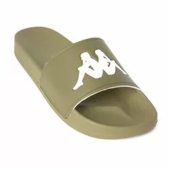 Kappa Authentic Adam 2 Slides - Green Olive/White New Arrivals