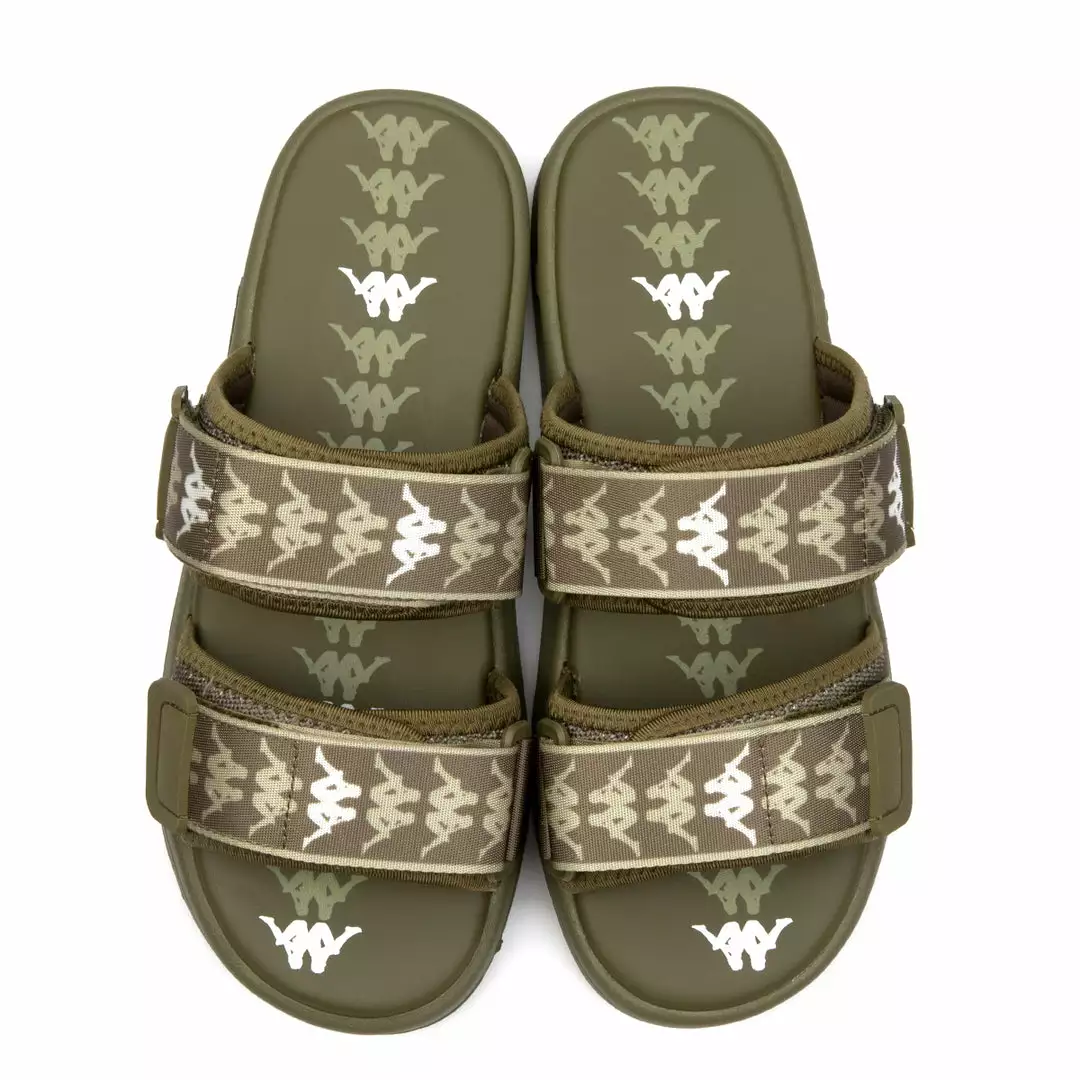 New Arrivals Kappa 222 Banda Aster 1 Sandals - Green Olive/White 1 New Arrivals Kappa 222 Banda Aster 1 Sandals - Green Olive/White