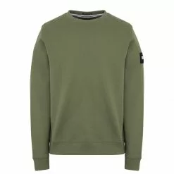 Weekend Offender F Bomb Badge Crewneck Sweatshirt - Green Clay