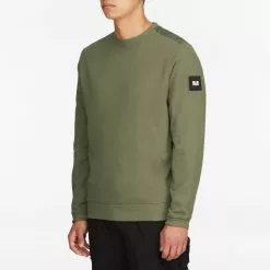 Weekend Offender F Bomb Badge Crewneck Sweatshirt - Green Clay