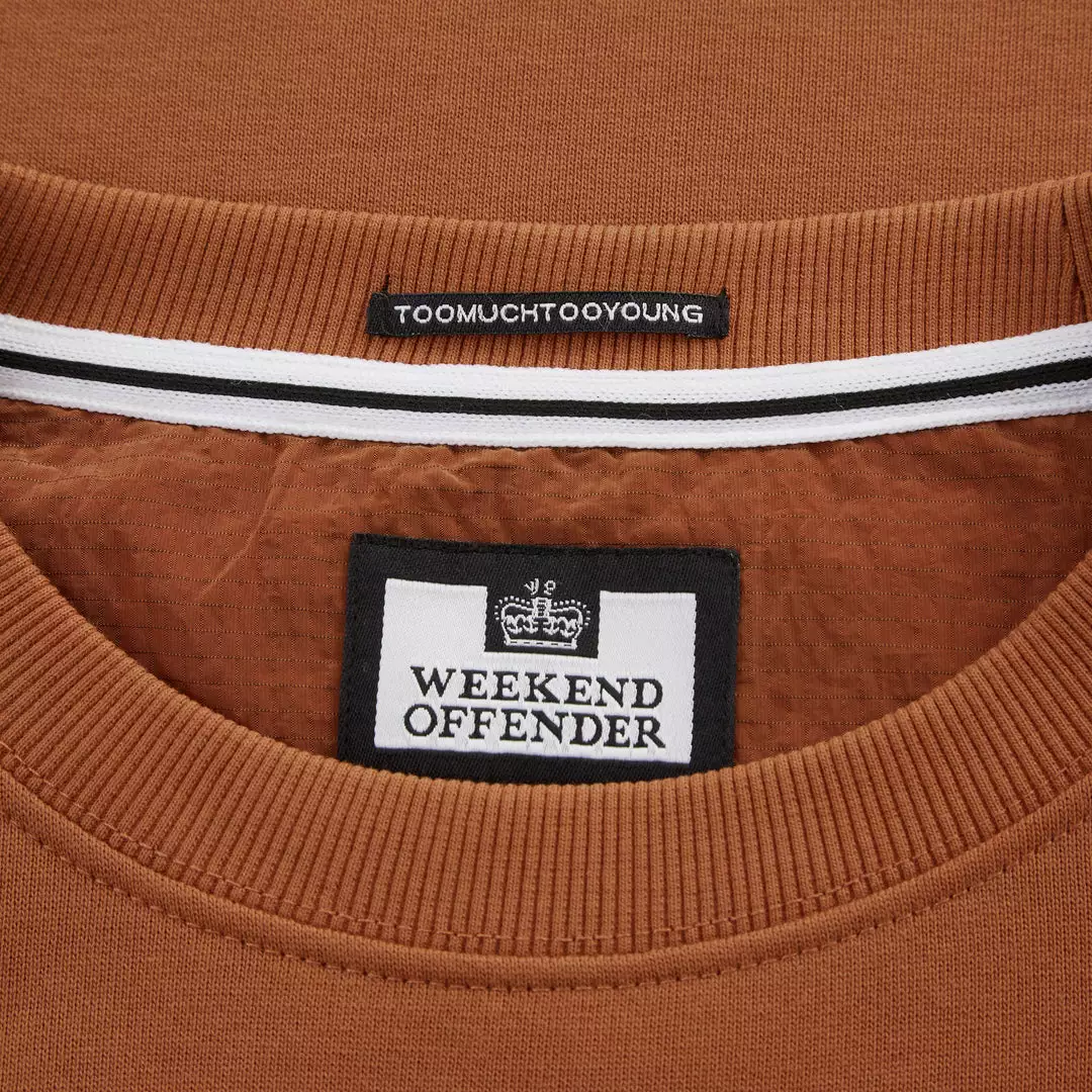 New Arrivals Weekend Offender F Bomb Badge Crewneck Sweatshirt - Russet 3 New Arrivals Weekend Offender F Bomb Badge Crewneck Sweatshirt - Russet