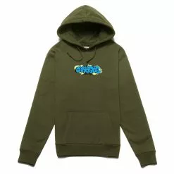New Arrivals Chrystie NYC Bubble Graffiti Logo Hoodie - Army Green