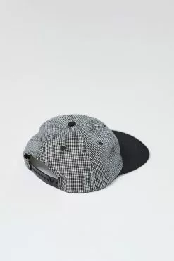Lite Year Six Panel Gingham Cap - Black New Arrivals