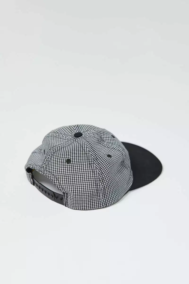 Lite Year Six Panel Gingham Cap - Black New Arrivals 2 Lite Year Six Panel Gingham Cap - Black New Arrivals