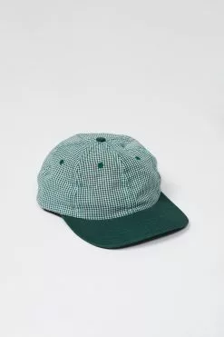 Lite Year Six Panel Gingham Cap - Hunter Green New Arrivals