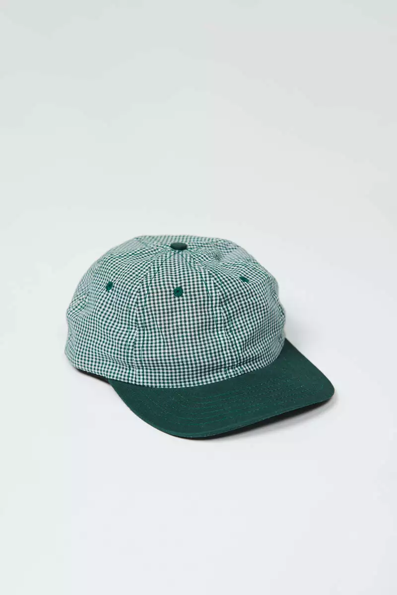 Lite Year Six Panel Gingham Cap - Hunter Green New Arrivals 1 Lite Year Six Panel Gingham Cap - Hunter Green New Arrivals