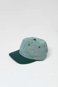 Lite Year Six Panel Gingham Cap - Hunter Green New Arrivals