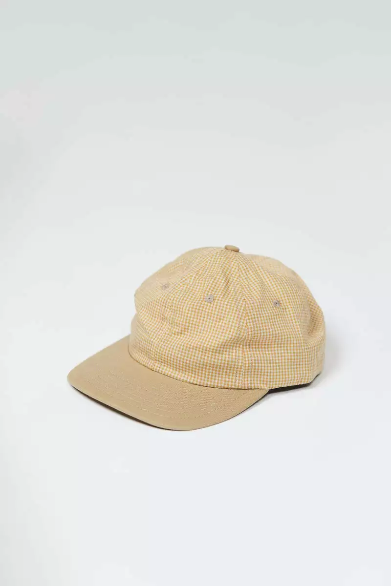 New Arrivals Lite Year Six Panel Gingham Cap - Mustard 1 New Arrivals Lite Year Six Panel Gingham Cap - Mustard