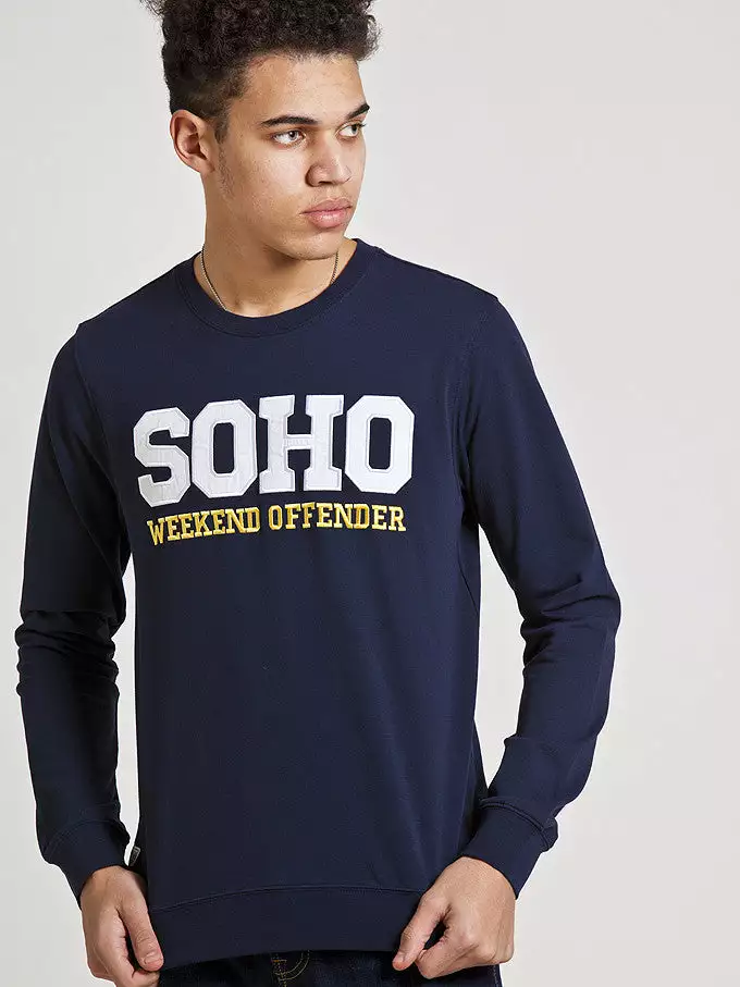 Weekend Offender Soho Crewneck - Navy 4 Weekend Offender Soho Crewneck - Navy