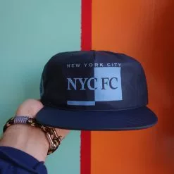 Mitchell & Ness New York City FC Rainy Day Pinch Panel Strapback Hat Headwear