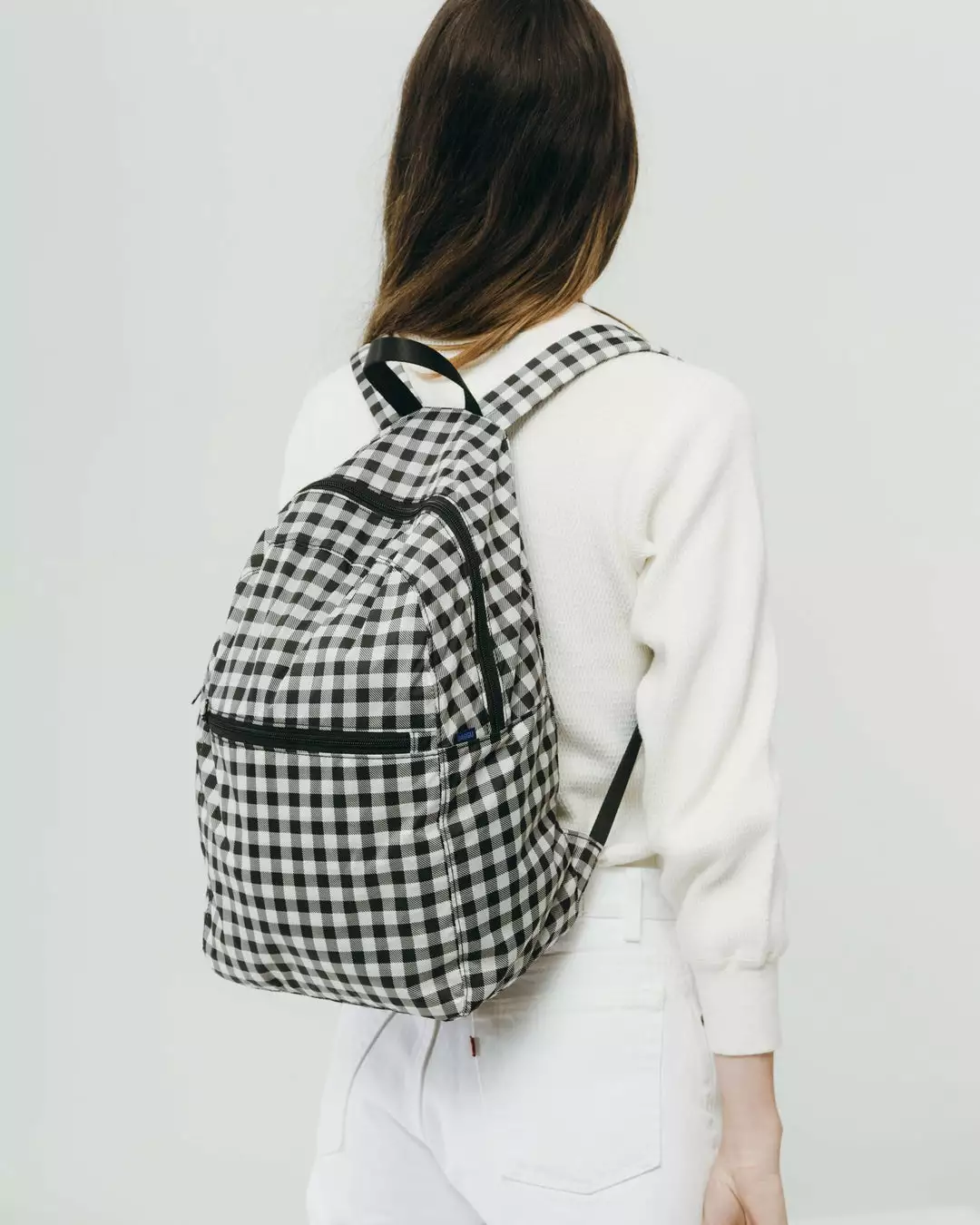 Bags Baggu Ripstop Backpack - Black Gingham 2 Bags Baggu Ripstop Backpack - Black Gingham
