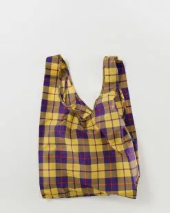 New Arrivals Baggu Standard Reusable Bag - Yellow Tartan