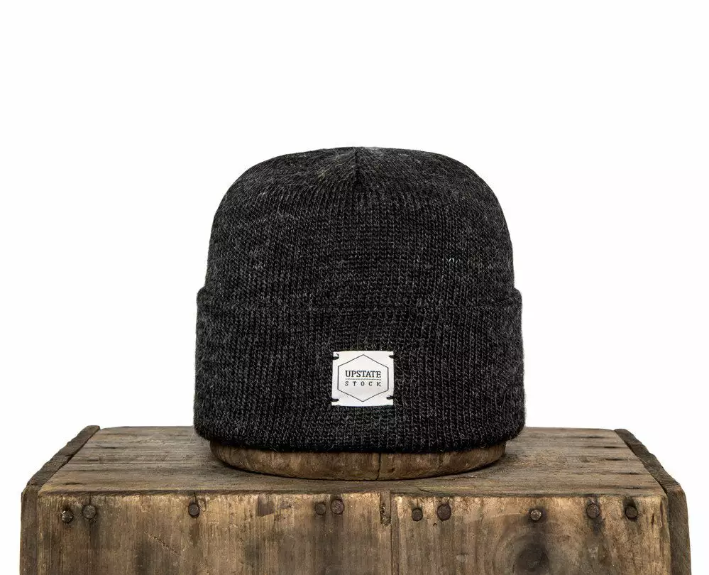 Upstate Stock American Mohair Beanie - Black Headwear 1 Upstate Stock American Mohair Beanie - Black Headwear