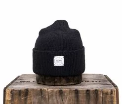 Headwear Upstate Stock 100% Wool Watchcap - Black