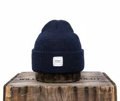 Headwear Upstate Stock 100% Wool Watchcap - Navy