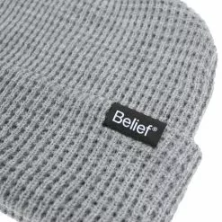 Belief NYC Waffle Beanie - Heather Grey