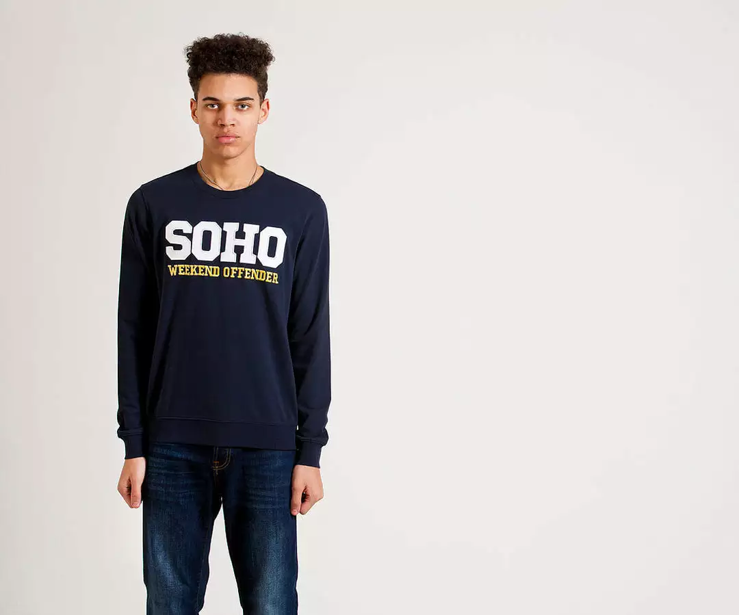 Weekend Offender Soho Crewneck - Navy 1 Weekend Offender Soho Crewneck - Navy