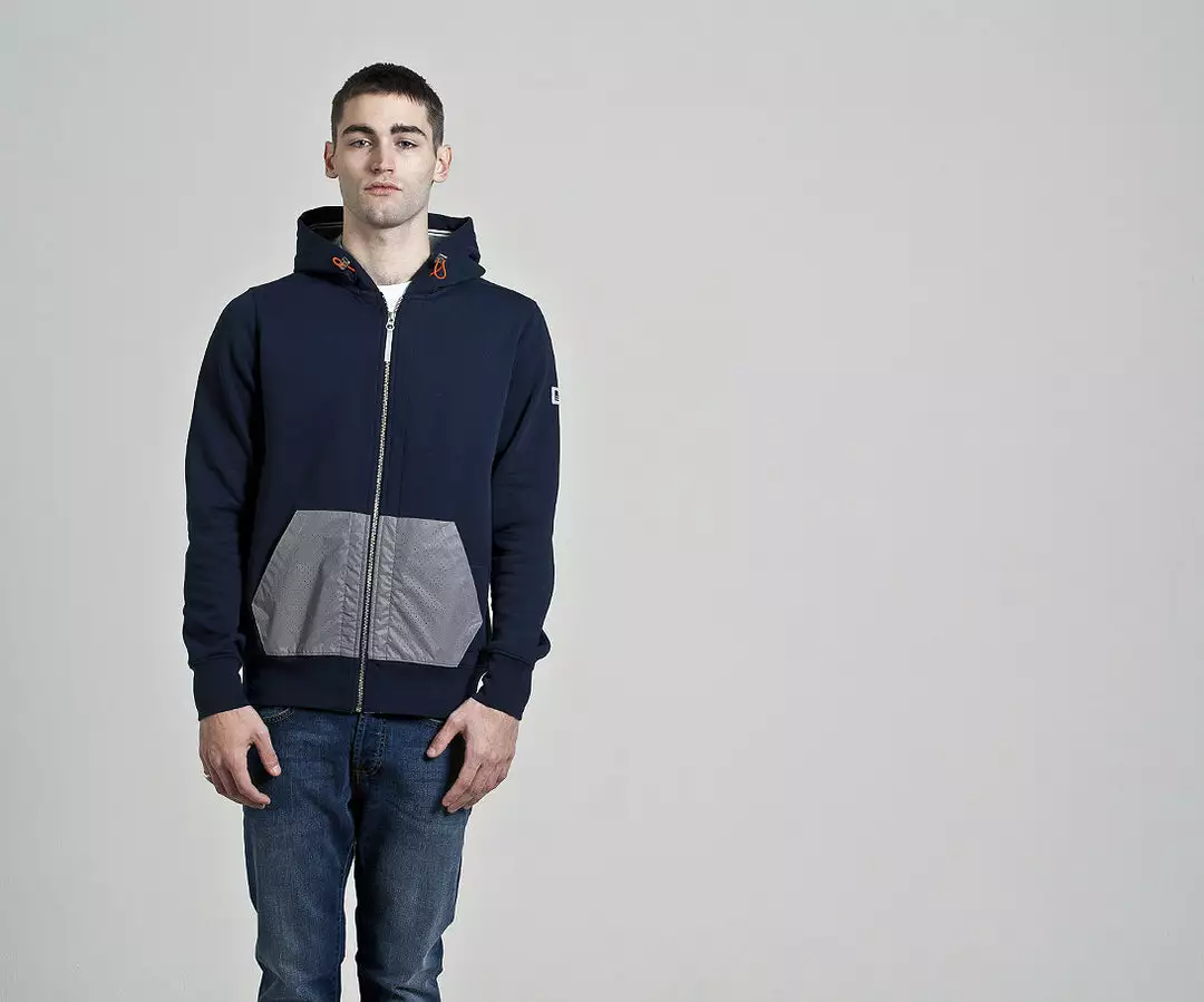Weekend Offender Fama Reflective Hoody - Navy 1 Weekend Offender Fama Reflective Hoody - Navy
