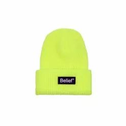 New Arrivals Belief NYC Neon Logo Beanie - Safety Yellow