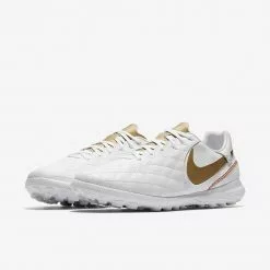 Nike Football Nike Lunar LegendX 7 Pro 10R TF - Turf Soccer Shoes - White/Metallic Gold